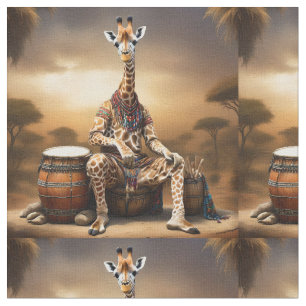 Giraffe Grooves: A Bongo Serenade in the Savanna, Fabric