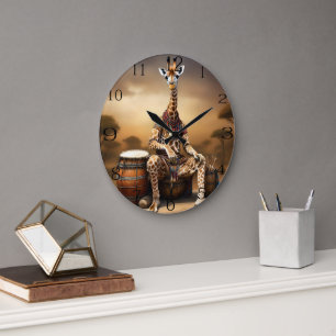 Giraffe Grooves: A Bongo Serenade in the Savanna, Large Clock