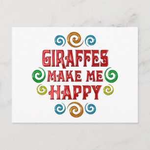 Giraffe Happiness Postcard