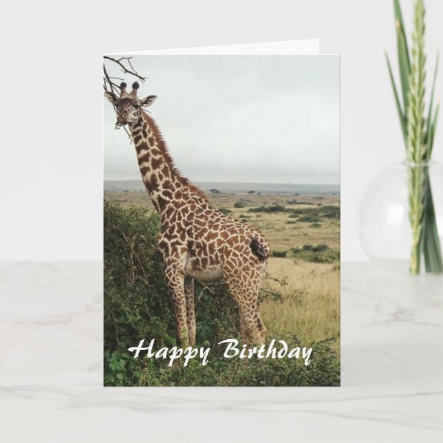 Giraffe happy birthday card (Front)