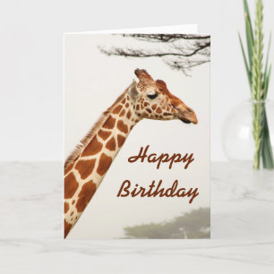 Giraffe Happy Birthday card