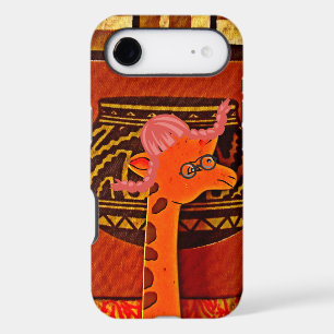 Giraffe Hat Art Print