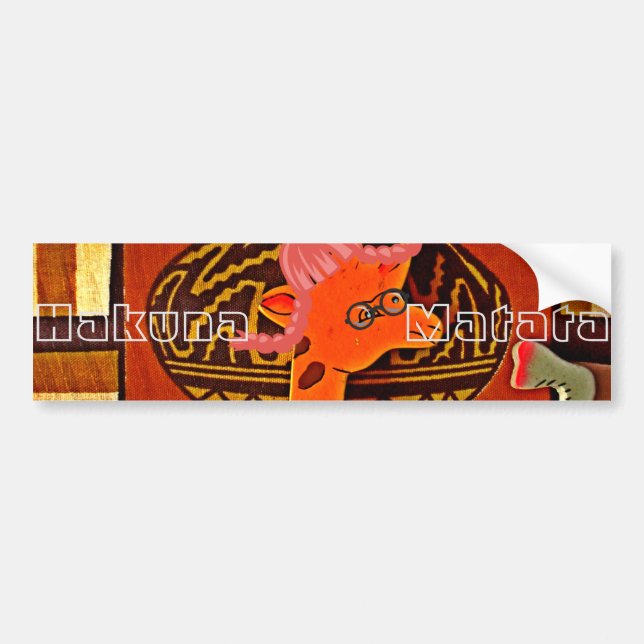 Giraffe Hat Art Print Bumper Sticker (Front)