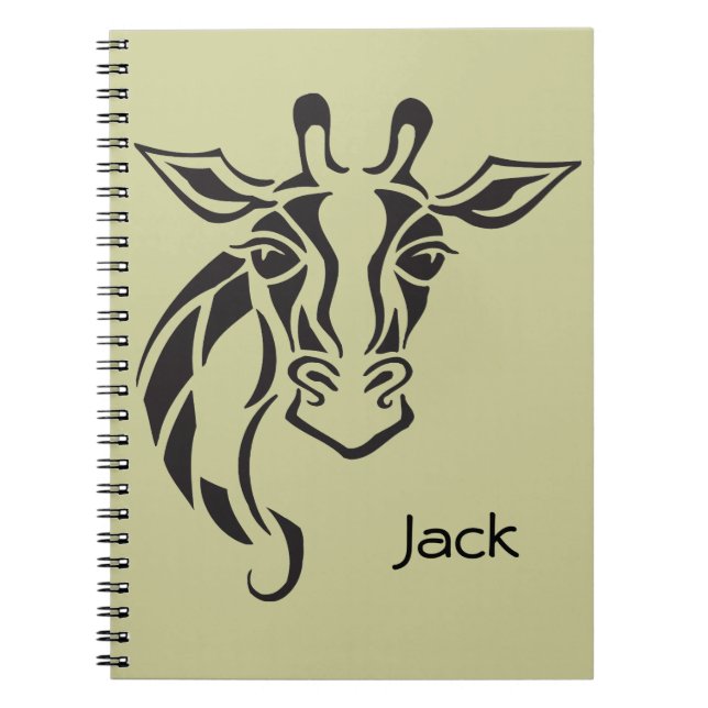 Giraffe Head Tattoo Art Notebook (Front)
