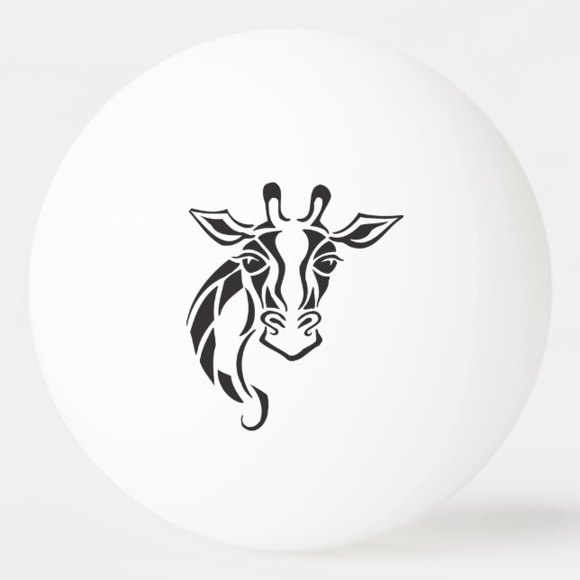 Giraffe Head Tattoo Art Ping Pong Ball (Front)