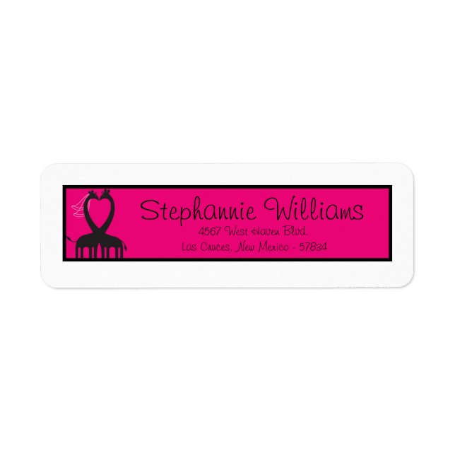 Giraffe Heart Wedding Return Address Label (Front)