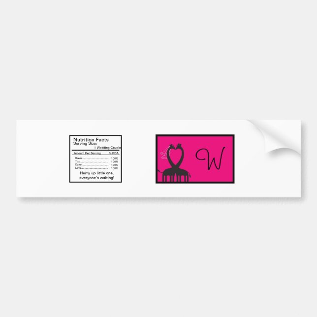 Giraffe Heart Wedding Water Bottle Label (Front)