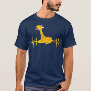 Giraffe Heartbeat Lifeline Giraffes Lover  T-Shirt