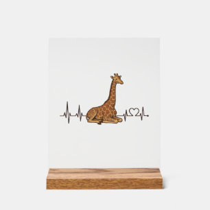 Giraffe Heartbeat Vintage Engraving Shirt Design_1 Acrylic Sign