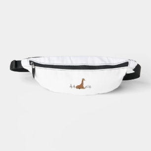 Giraffe Heartbeat Vintage Engraving Shirt Design_1 Bum Bags