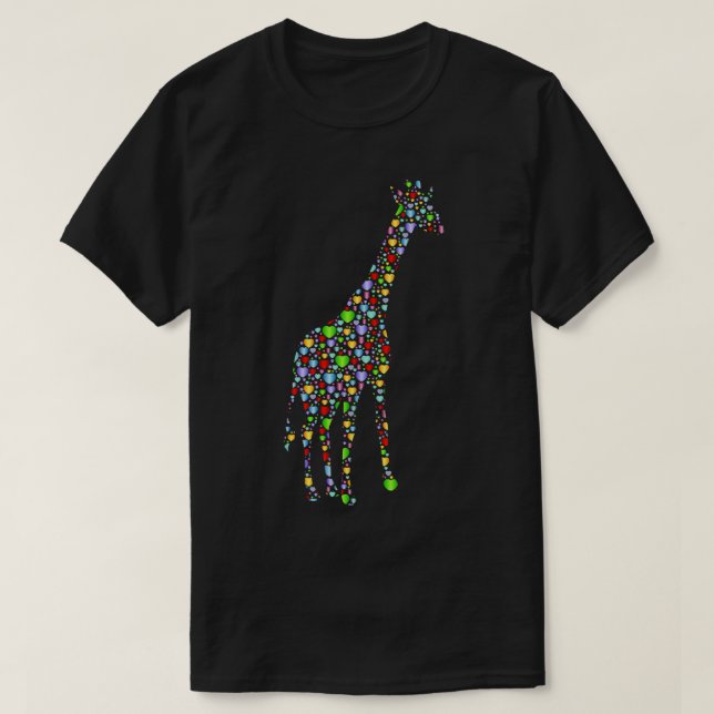 Giraffe Hearts Silhouette T-Shirt (Design Front)