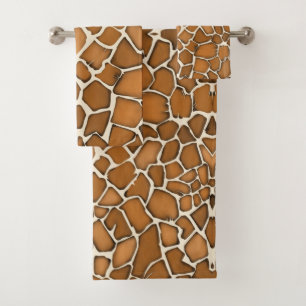 Giraffe Hide Fur Patterned Print  Bath Towel Set