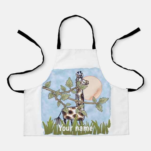 Giraffe Hiding  Apron (Front)