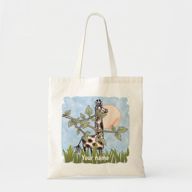 Giraffe Hiding Tote Bag (Front)