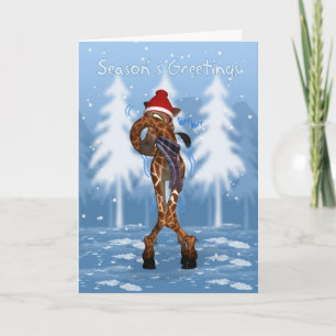Giraffe Holiday Card - Jungle Fun Christmas Card