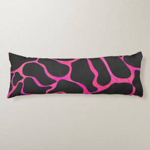 Giraffe Hot Pink and Black Print Body Cushion