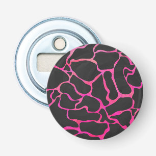 Giraffe Hot Pink and Black Print Bottle Opener