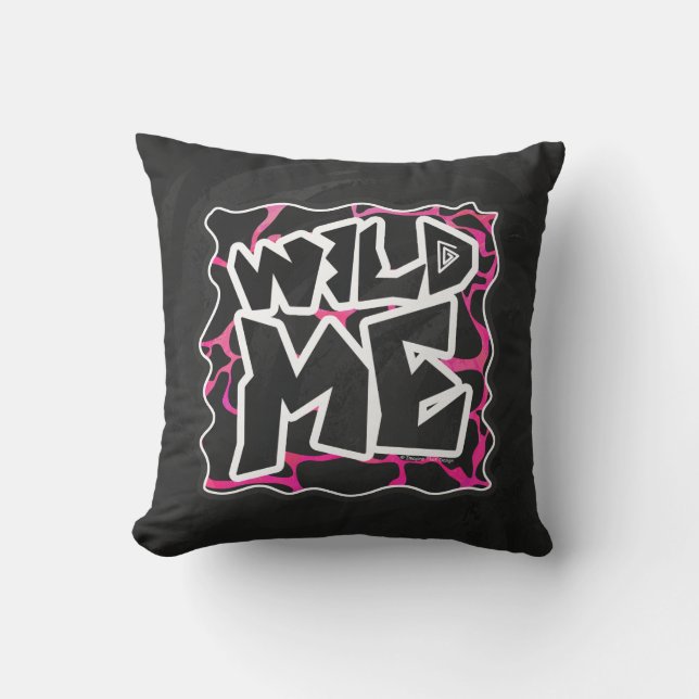 Giraffe Hot Pink and Black Print Cushion (Front)