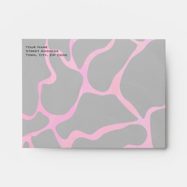 Giraffe Hot Pink and Black Print Envelope (Front)