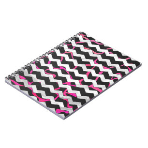 Giraffe Hot Pink and Black Print Notebook