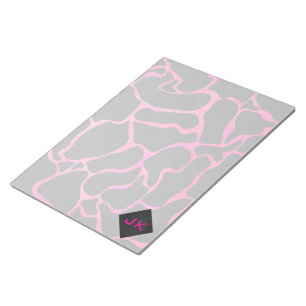 Giraffe Hot Pink and Black Print Notepad