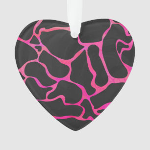 Giraffe Hot Pink and Black Print Ornament