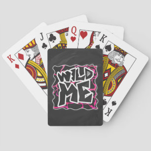 Giraffe Hot Pink and Black Print Playing Cards