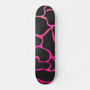 Giraffe Hot Pink and Black Print Skateboard
