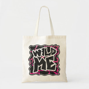 Giraffe Hot Pink and Black Print Tote Bag