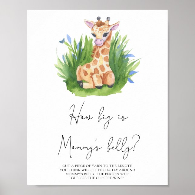 Giraffe - How big is mummy's belly game Poster (Front)