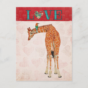 GIRAFFE & HUMMINGBIRD LOVE Postcard