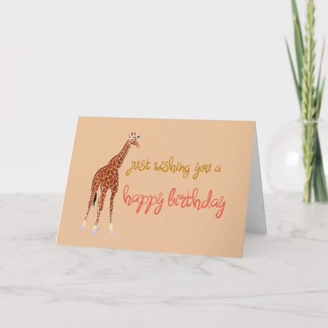Giraffe Illustration Birthday Card (Front)