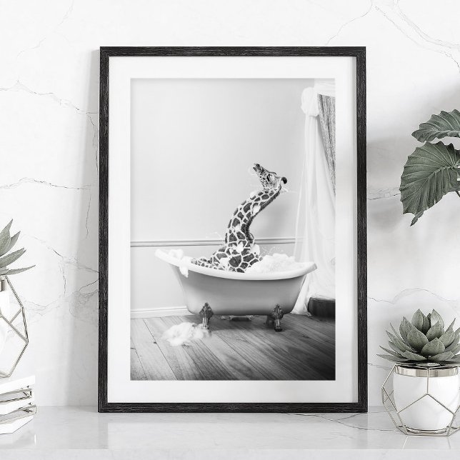 Giraffe in a bathtub Poster (Creator Uploaded)