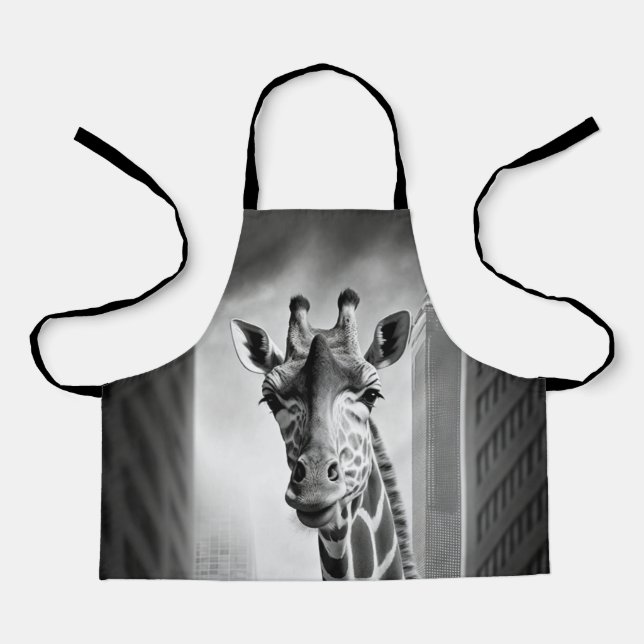 Giraffe in a Cityscape Apron (Front)