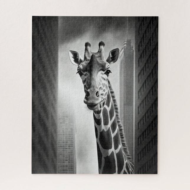 Giraffe in a Cityscape Jigsaw Puzzle (Vertical)