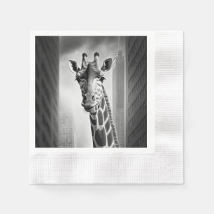 Giraffe in a Cityscape Napkin