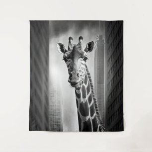 Giraffe in a Cityscape Tapestry