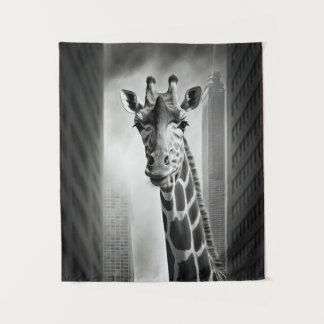 Giraffe in a Cityscape Tapestry