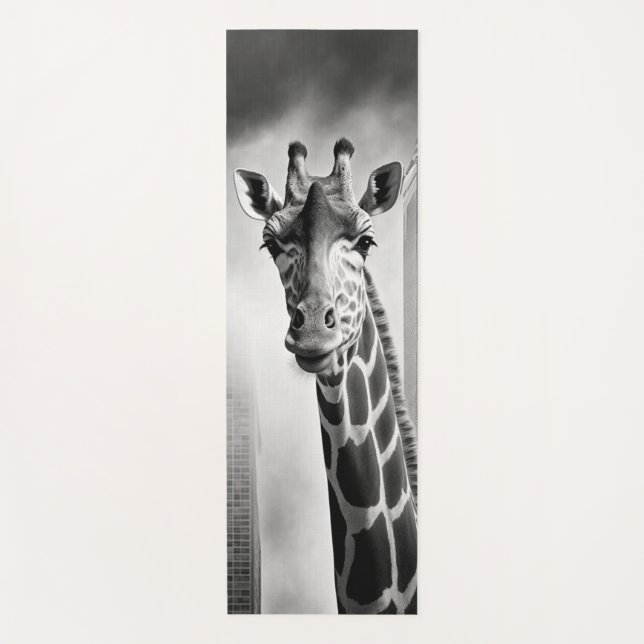 Giraffe in a Cityscape Yoga Mat (Front)