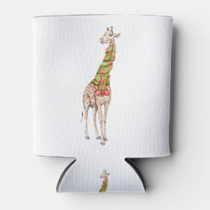 Giraffe in a Scarf Can Cooler