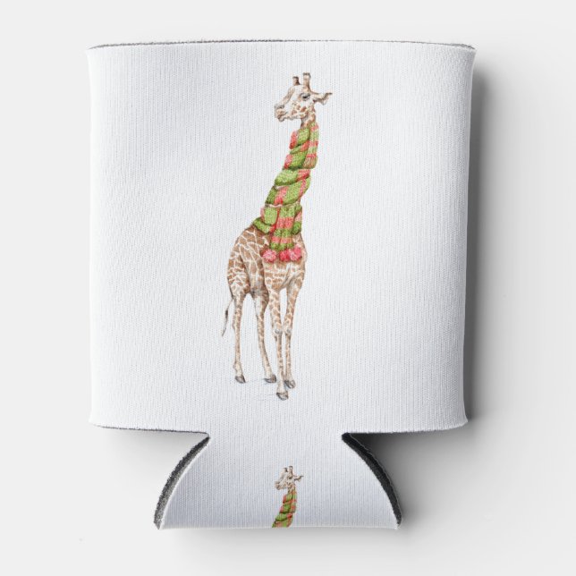 Giraffe in a Scarf Can Cooler (Front)