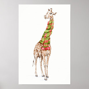 Giraffe in a Scarf Poster