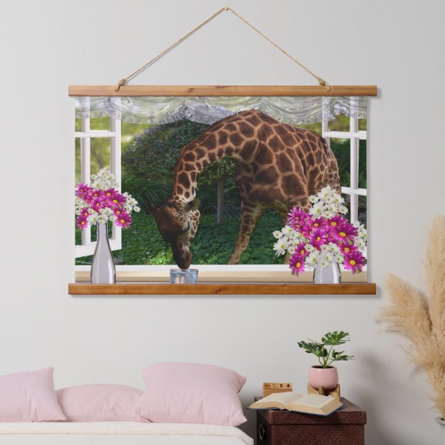 Giraffe In My Window, Wall Hanging Tapestry (Bedroom)
