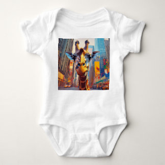 Giraffe in NYC  Baby Bodysuit