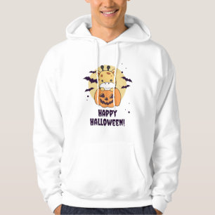 Giraffe In Pumpkin Cute Giraffes Happy Halloween Hoodie