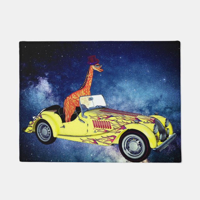 Giraffe in Space Door Mat (Front)