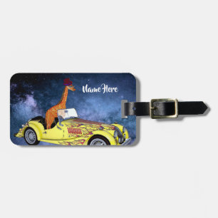 Giraffe in Space Funny Art Custom Luggage Tag