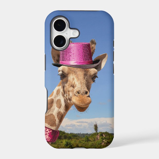 Giraffe in sparkly pink hat (Back)
