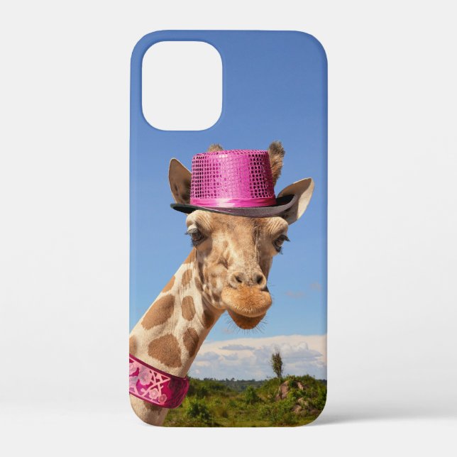 Giraffe in sparkly pink hat Case-Mate iPhone case (Back)