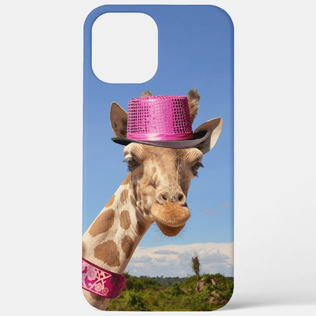 Giraffe in sparkly pink hat Case-Mate iPhone case (Back)